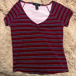 Red striped top